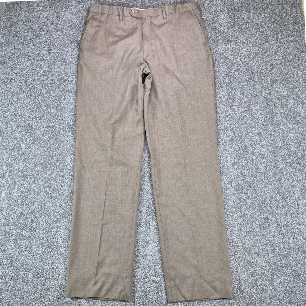 Jos A Bank Reserve Reda 1865 SustainaWOOL Dress Pants Mens 36 Brown (34x32)